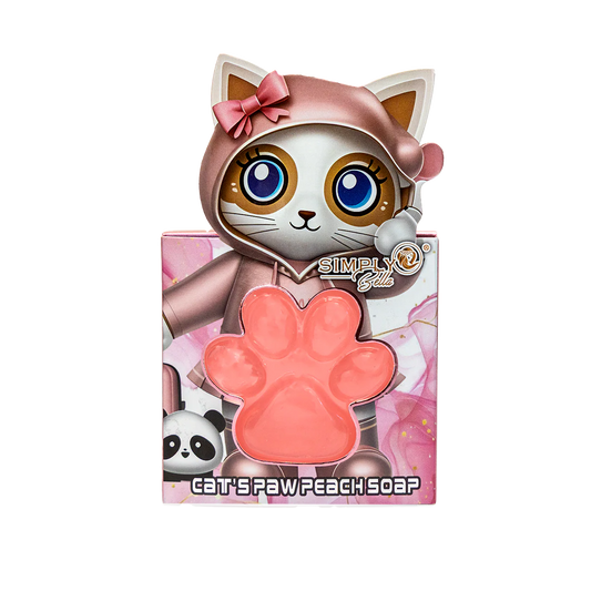 Simply Bella Cat’s Paw-Shaped Soap Bars for Kids (Peach Scented) Jabón