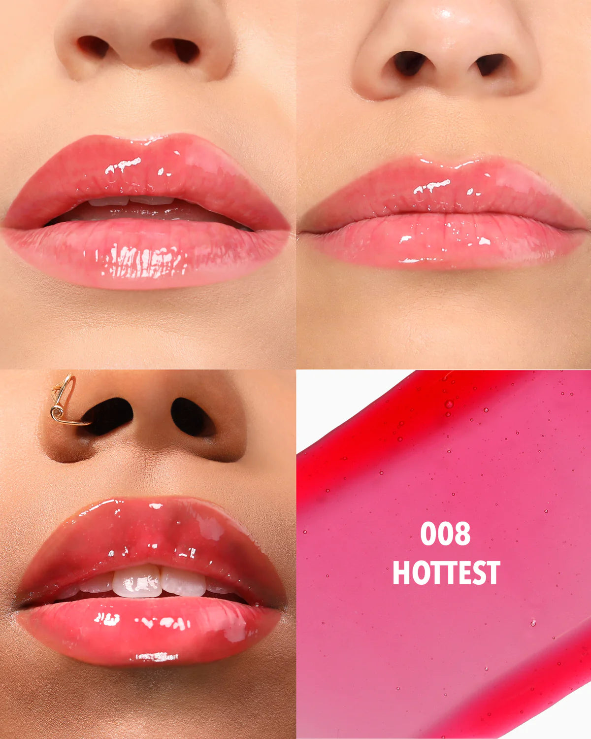 Moira Lip Glaze Lip Oil Plumper (LOP008, Hottest) 3pc Bundle