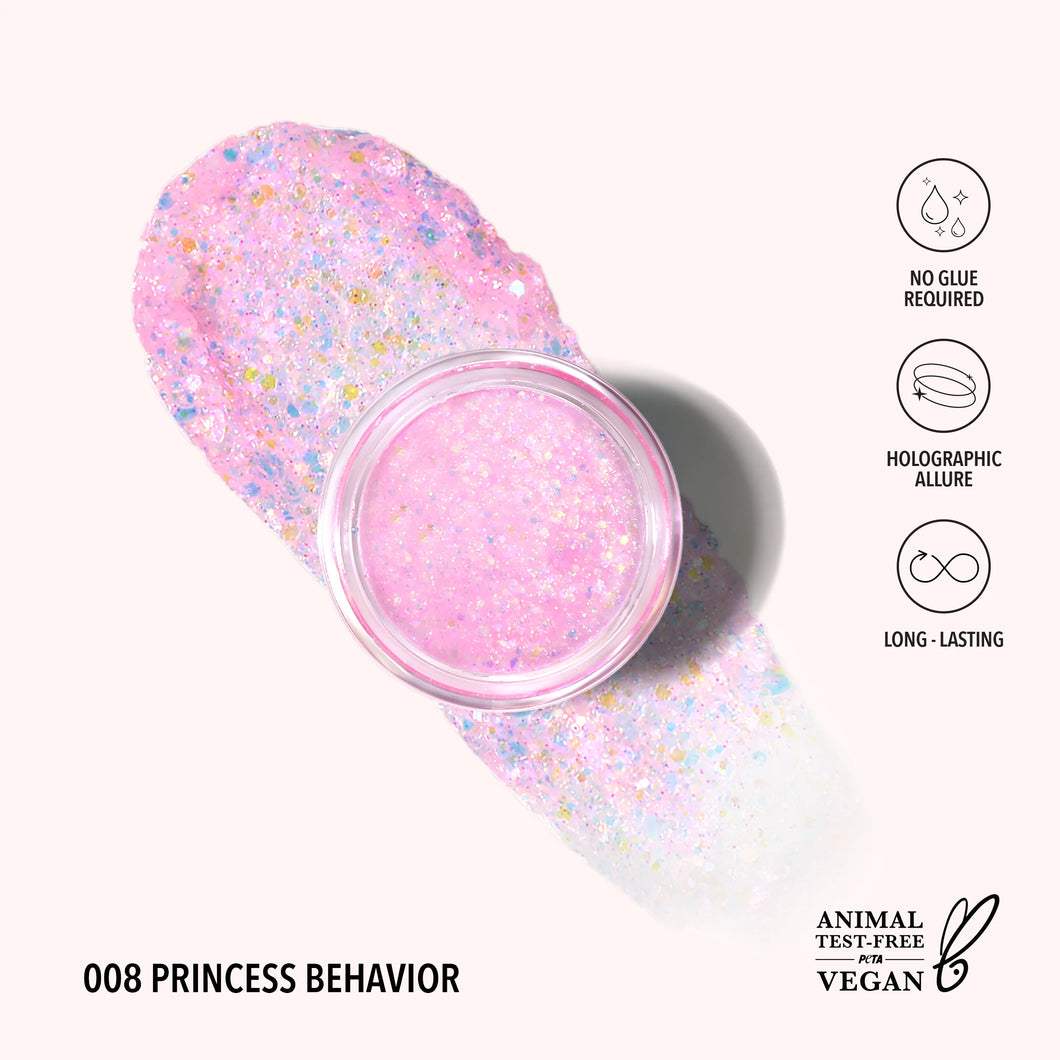 Hologram Glitter Gel (008, Princess Behavior) 3pc Bundle