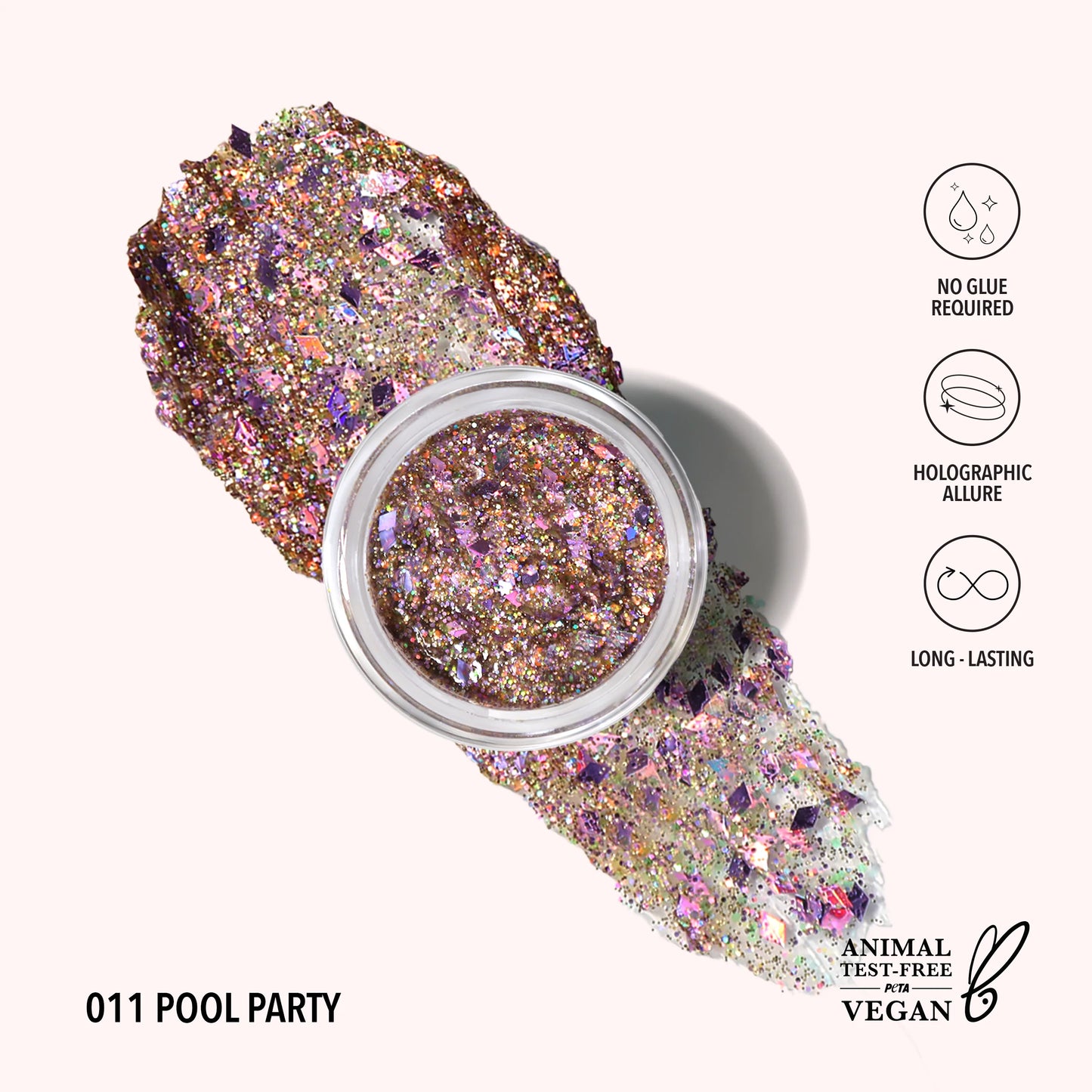 Hologram Glitter Gel (011, Pool Party) 3pc Bundle