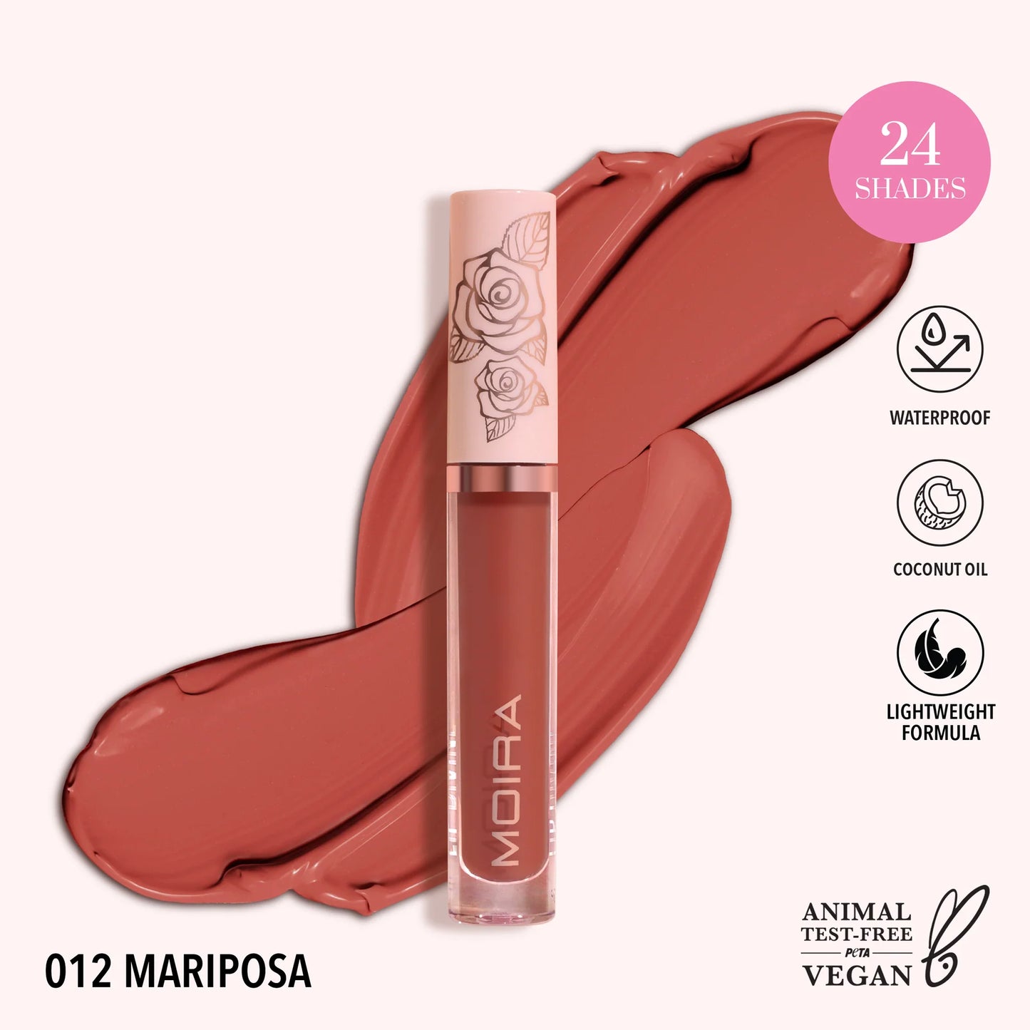 Lip Divine Liquid Lipstick (LDV012, Mariposa) 3pc Bundle