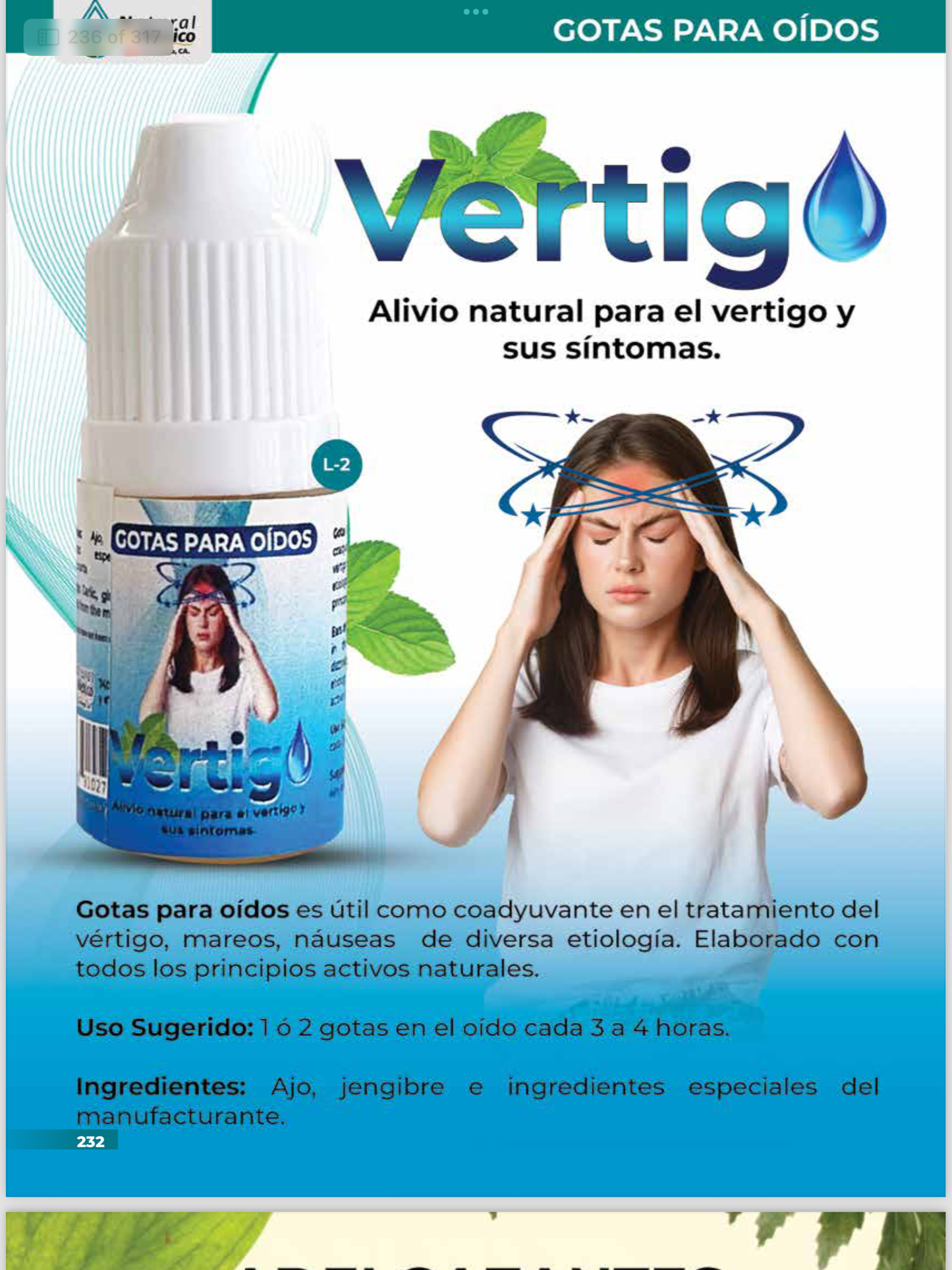 L-2 Gotas Concentradas de Vertigo Para Oidos 5ml/0.16oz