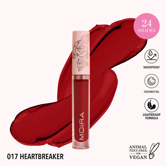 Lip Divine Liquid Lipstick (LDV017, Heartbreaker) 3pc Bundle