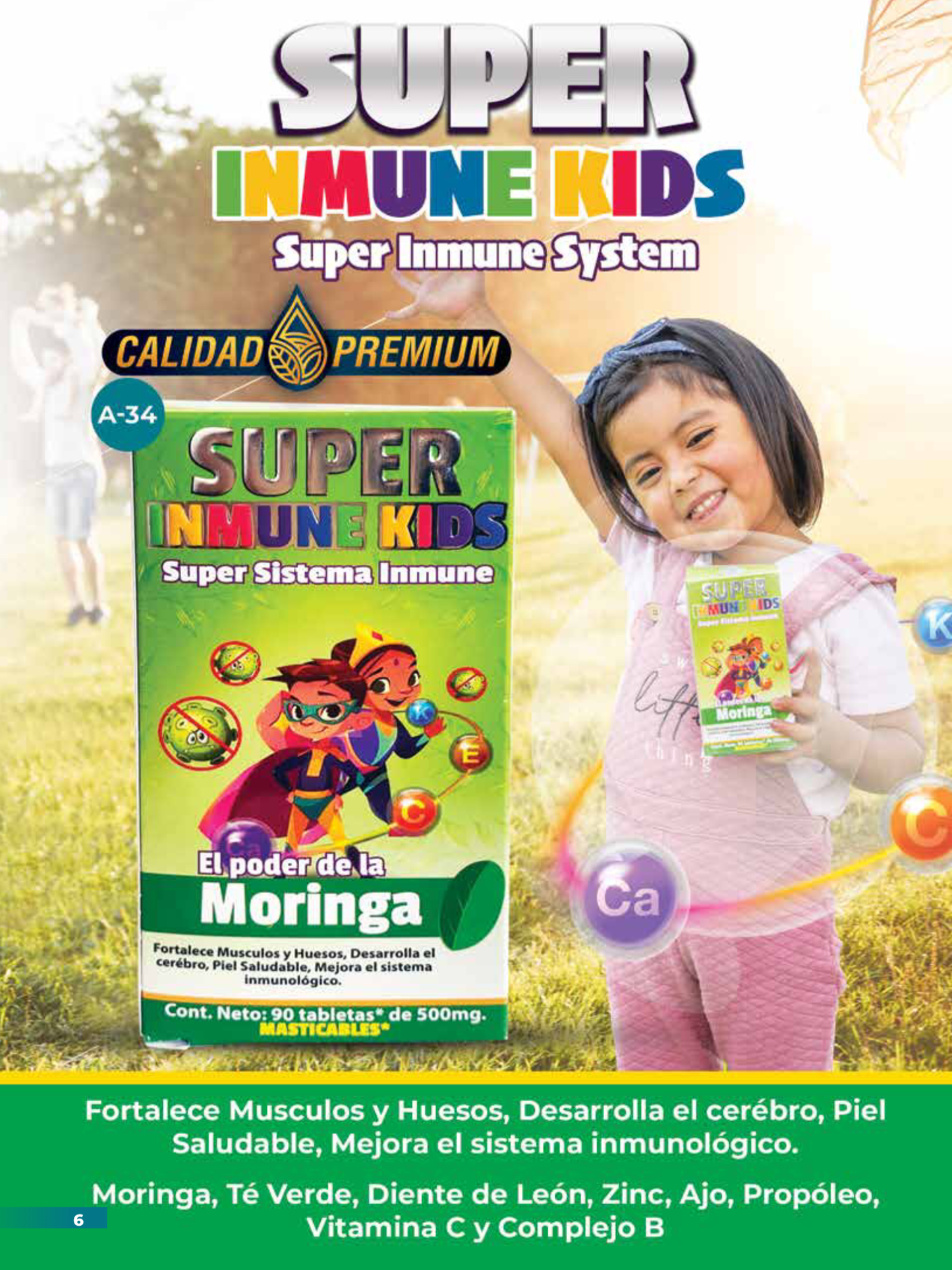 A-34 Moringa  Kids Cont. 60 capletas