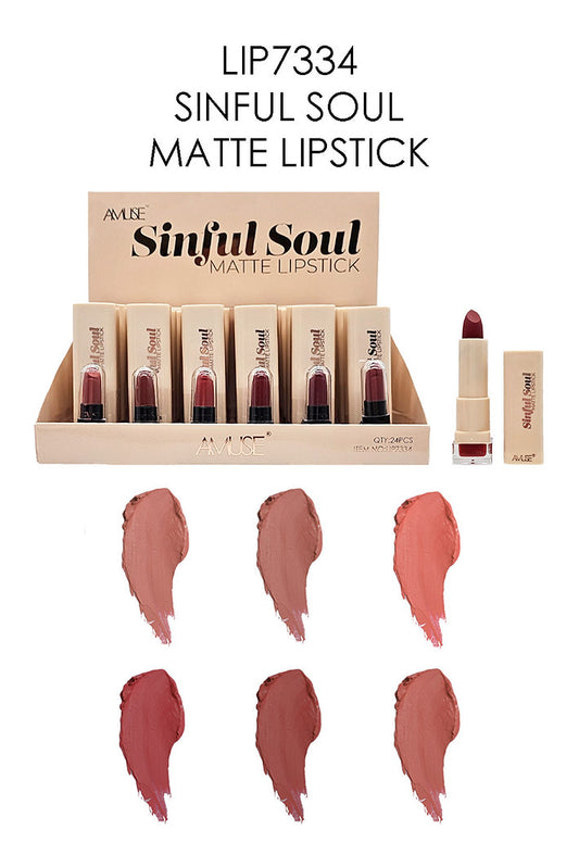 7334 Amuse Sinful Soul Matte Lipstick Display