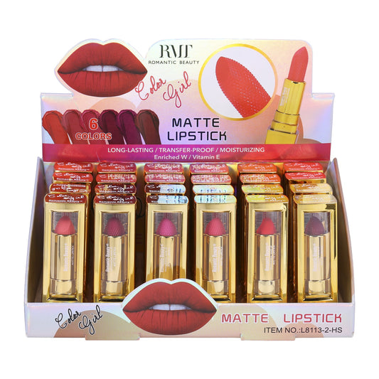L8113-2HS Luscious Red Matte Lipstick Display