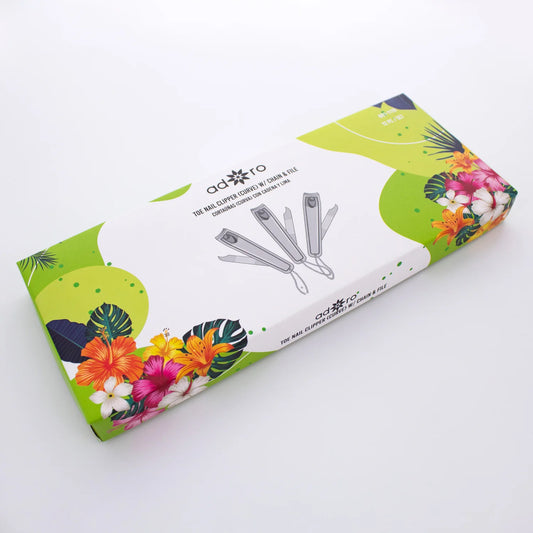 001 - 1119  Adoro - Toe Nail Clipper (CURVE) W/ Chain & File - 12PCS