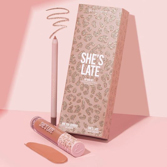 LD02 Beauty Creations She's Late Lip Duo 3pc Set