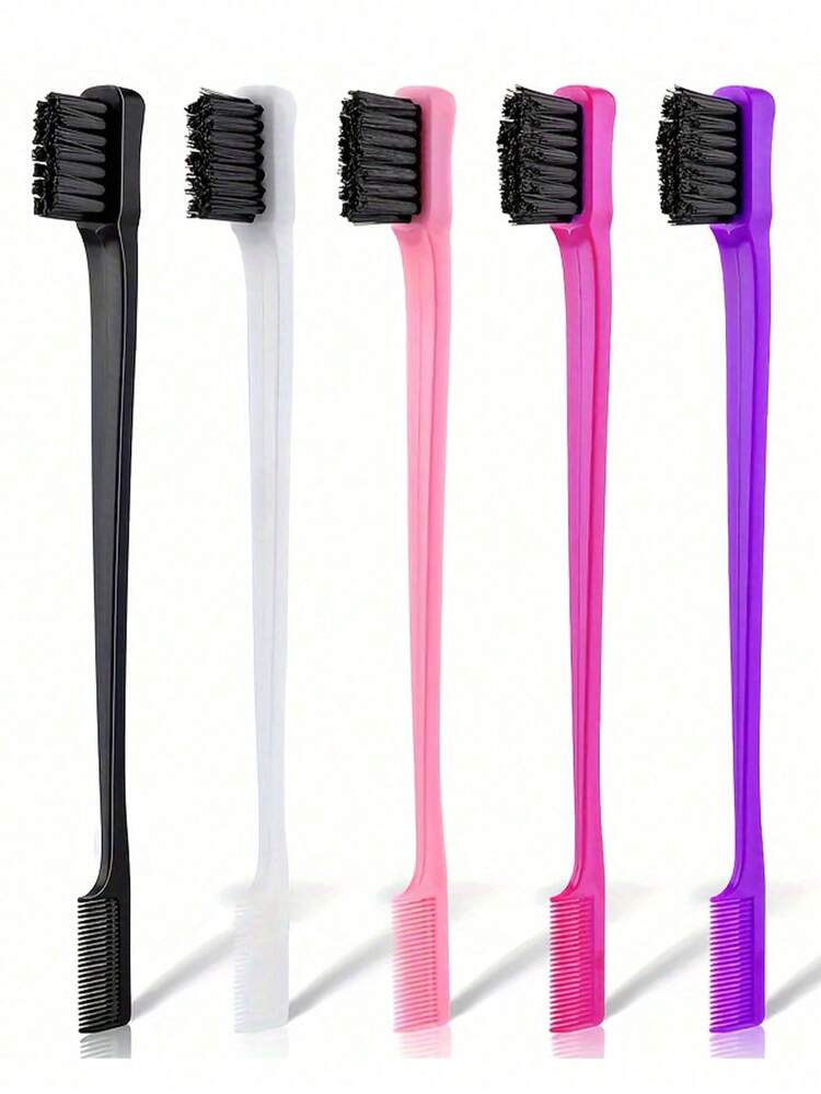 Double-Sided Edge Brush And Comb Set  Mix  4PC SET