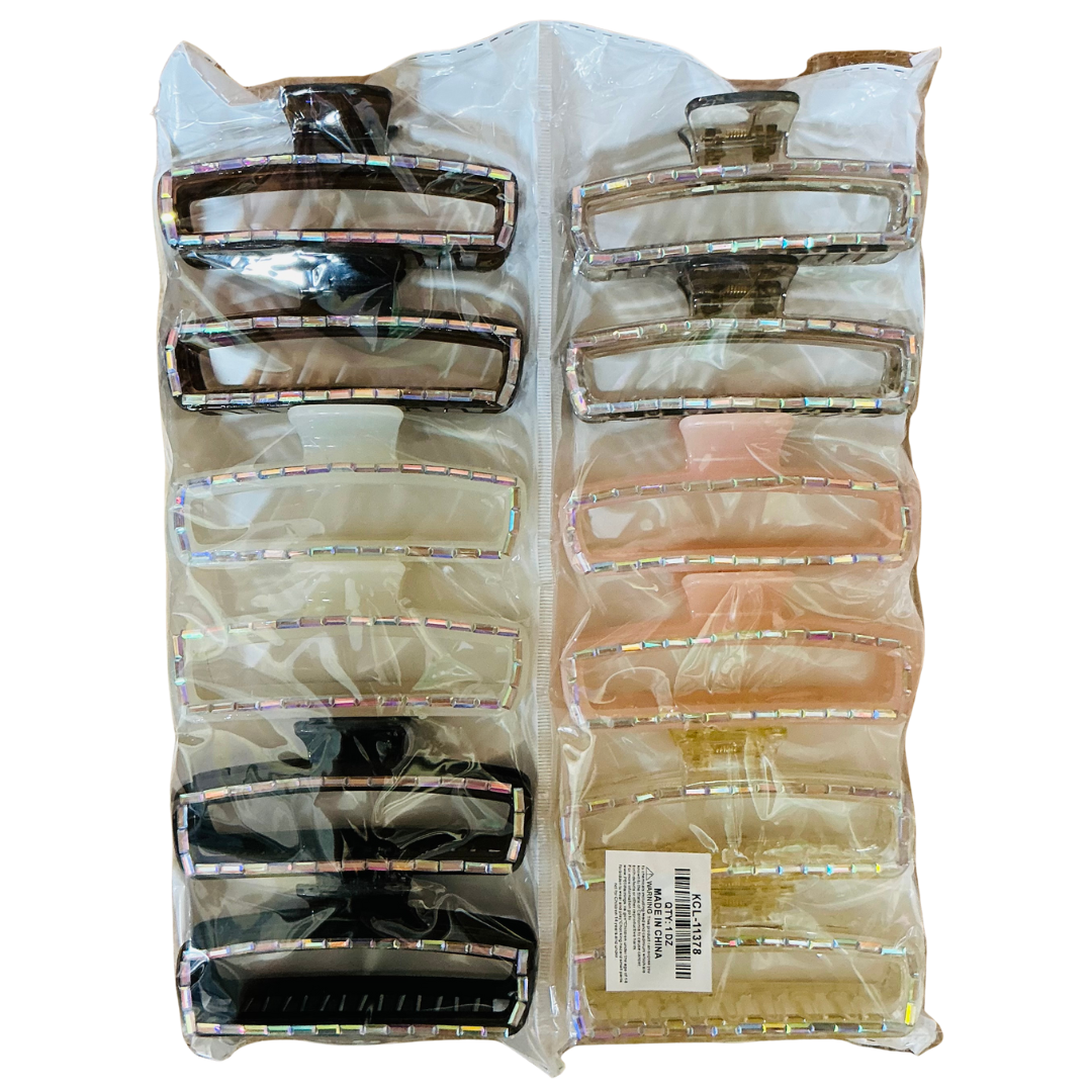 KCL-11378 Bedazzled Hair Clips 12pc Set