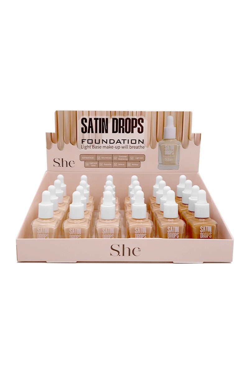 RF1002 S.he Makeup Satin Drops Light Base Foundation Display