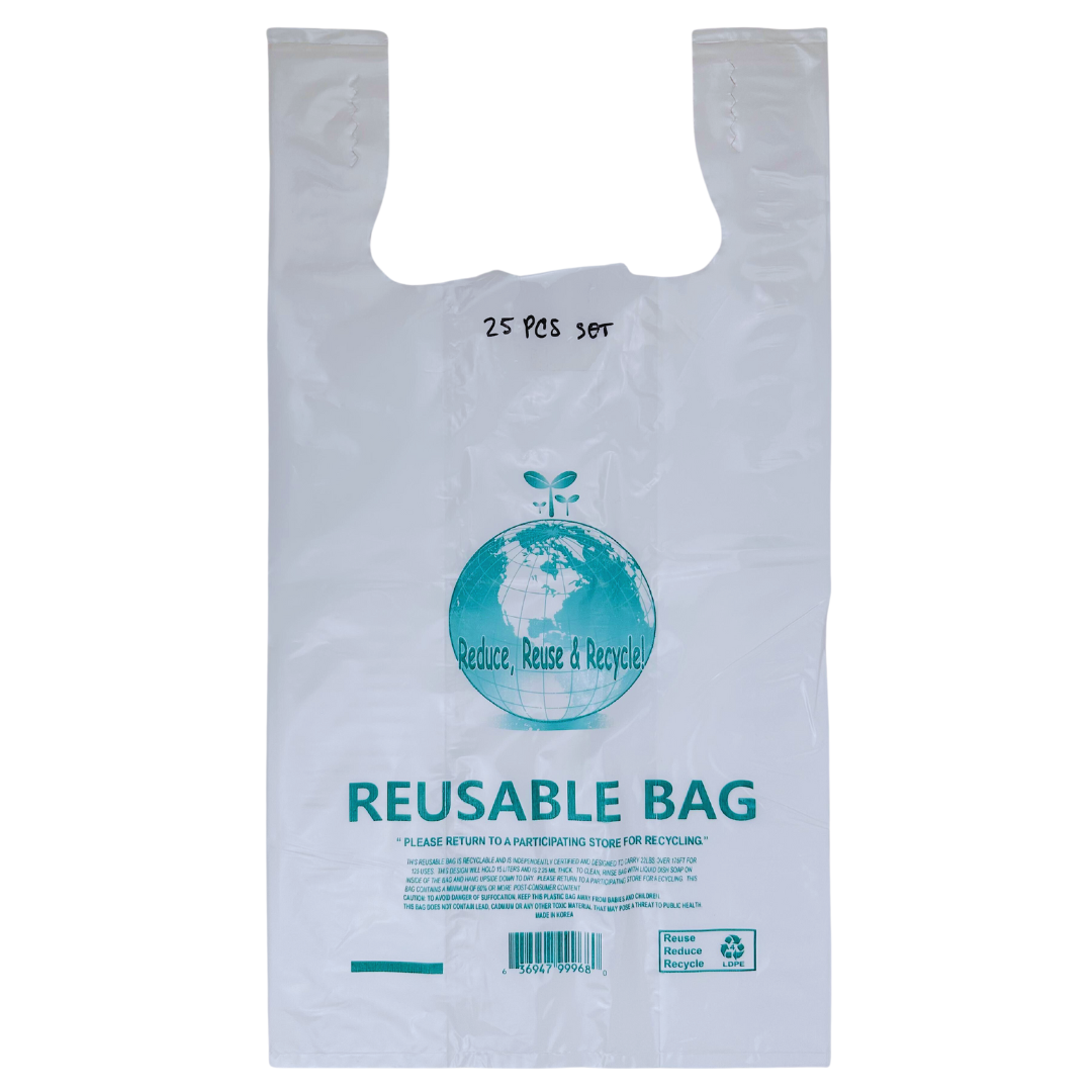 Plastic Reusable Bag 12x7x22 25ct