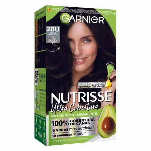 Garnier Nutrisse Tinte Ultra Cobertura  -  20U  Negro Profundo