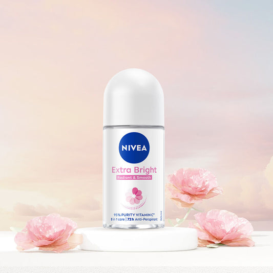 Nivea Antiperspirant Deodorant Roll On - Extra Bright Radiant & Smooth 50ml