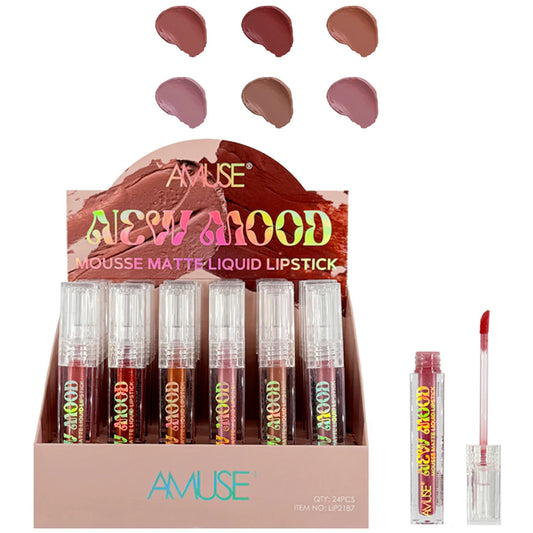 2187 Amuse Mood Mousse Matte Liquid Lipstick Display