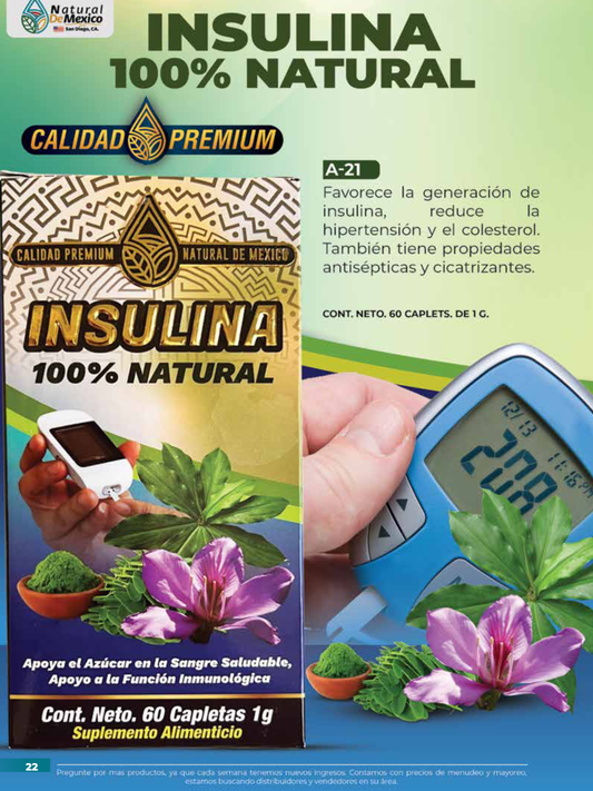 A-21 Insulina 100% Natural Cont. 60 Capletas