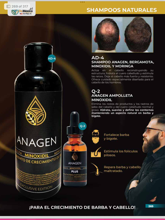 Productos de Anagen y Minoxidil para Regenerar el Cabello