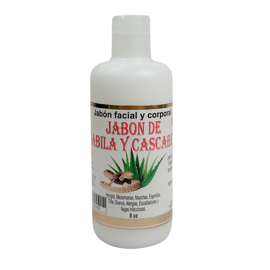 Jabón Líquido Facial y Corporal De Sábila Y Cascabel 8oz