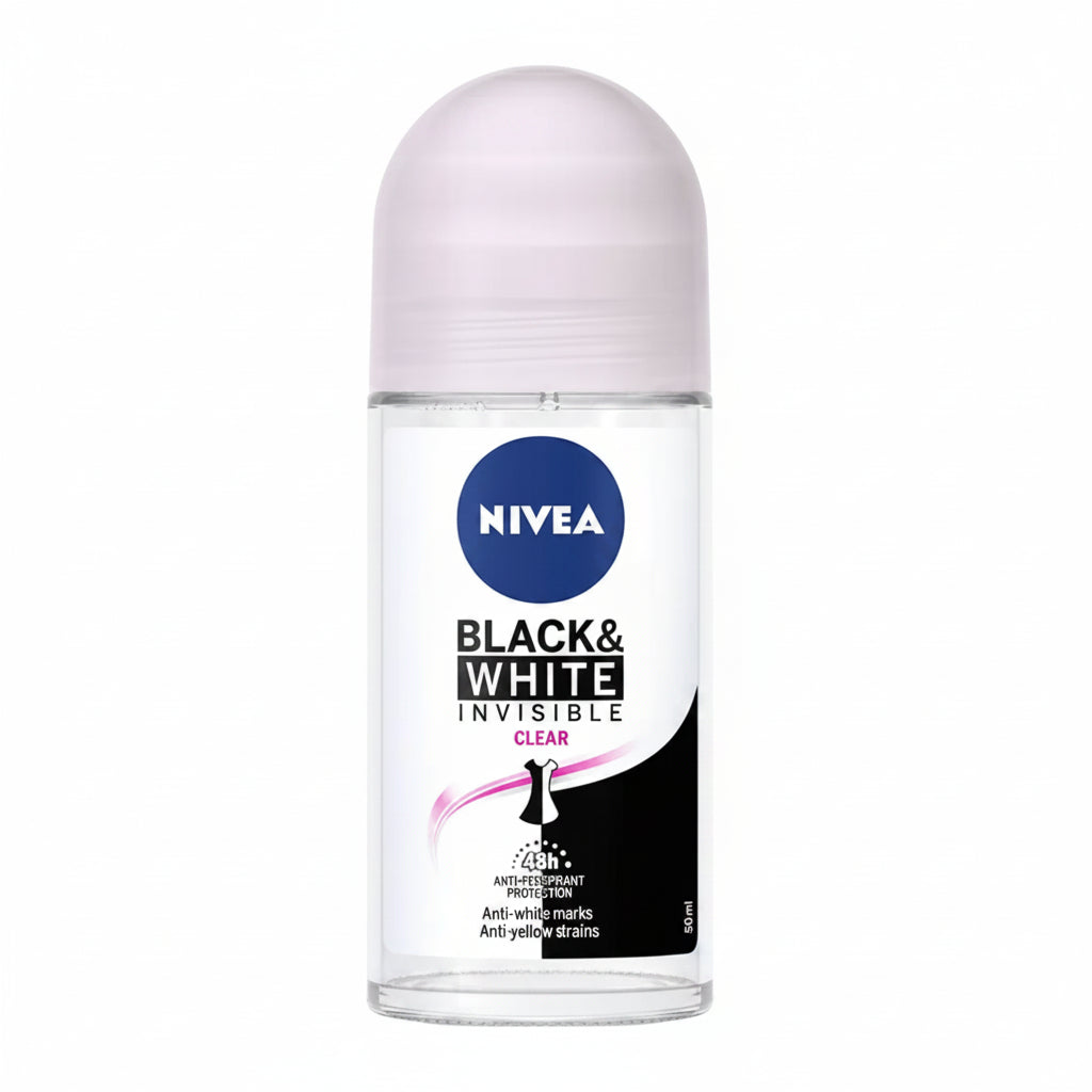 Nivea Roll-on Deodorant Antiperspirant "Black & White Invisible Protection CLEAR"
