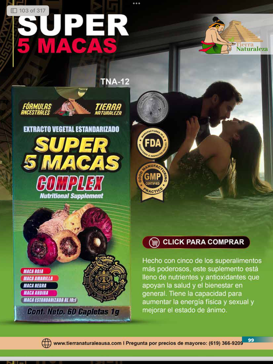 TNA-12 Super 5 Macas Complex Extra Poder Cont. 60 Capletas