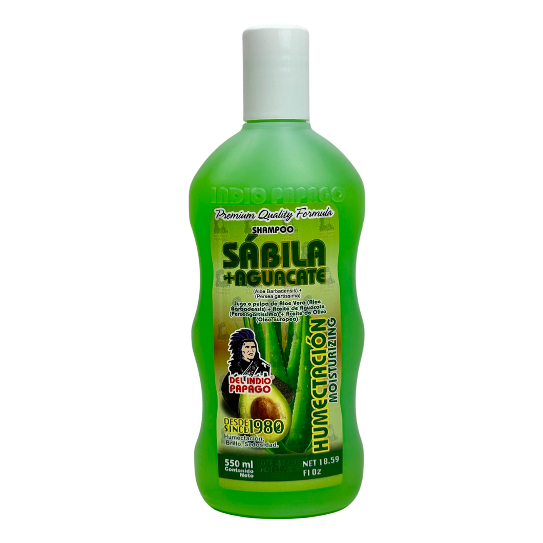 Del Indio Papago Sábila + Aguacate Humectante Shampoo 550ml