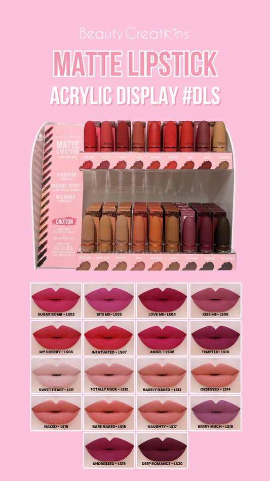 DLS Beauty Creations Matte Lipstick Acrylic Display