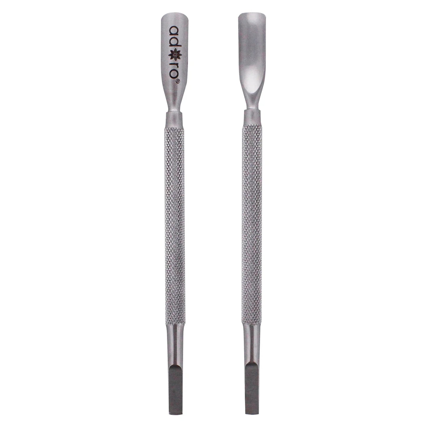 30616 Adoro Stainless Steel Dual End Cuticle Pusher W Sharp Edge Spoon (3PCS)