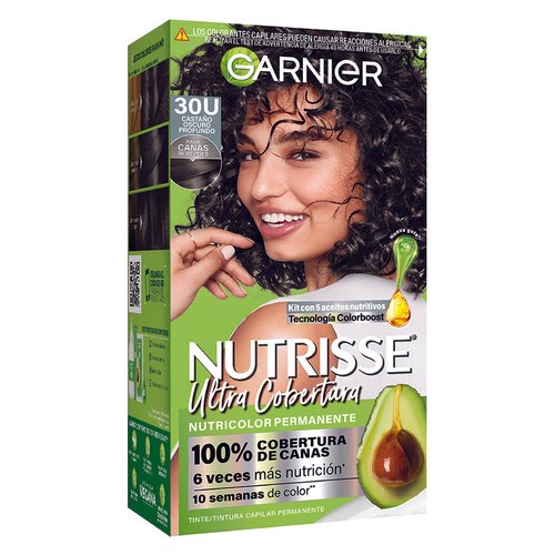 Garnier Nutrisse Tinte Ultra Cobertura -  30U  Castaño Oscuro Profundo