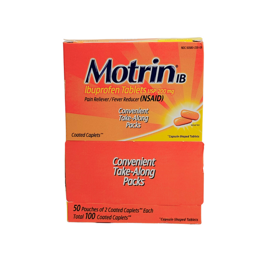 Motrin Ibuprofen Tablets 50 Pouch Display