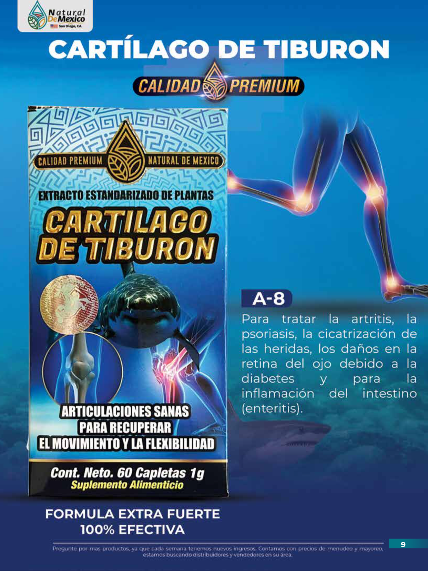 A-8 Cartílago de Tiburón Cont. 60 Capletas