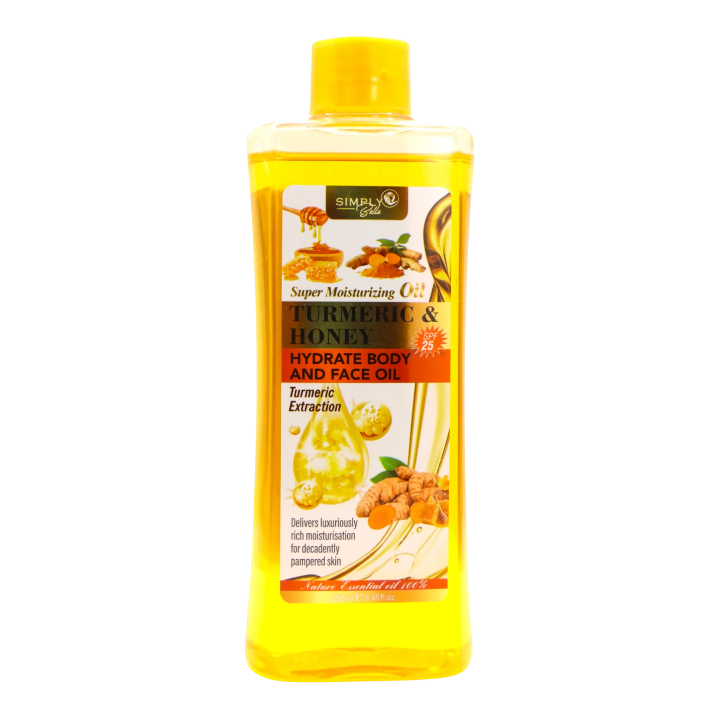 SIB1031 - Simply Bella Turmeric And Honey Body And Face Oil - SPF 25 - 45Oz