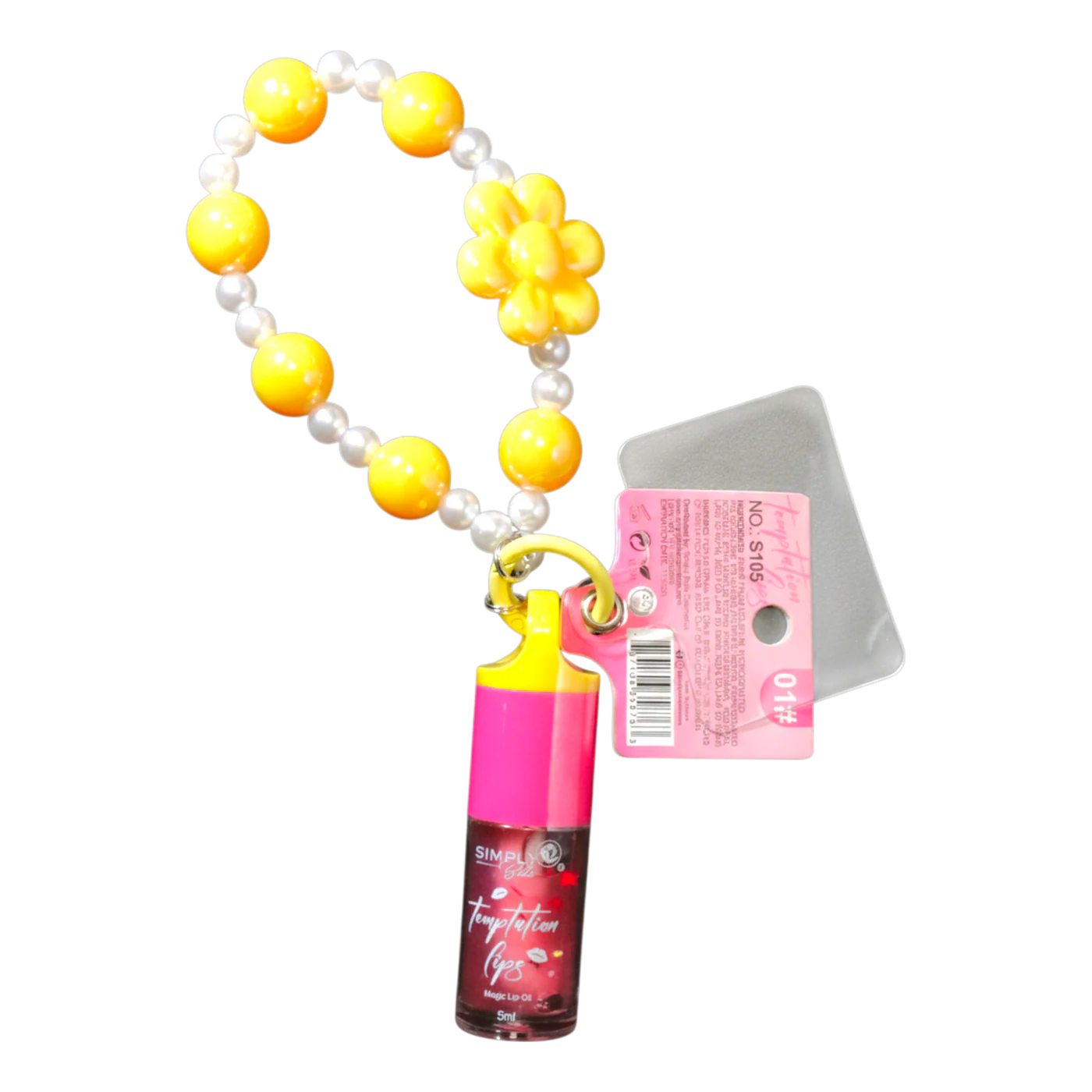 S105 - Simply Bella Temptation Lips – Magic Lip Oil with Beaded Bracelet Display
