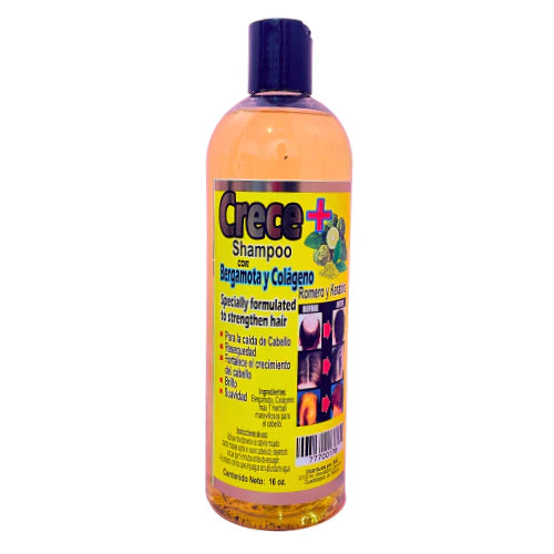 Crece+ Shampoo con Bergamota y Colageno Cont. 16oz