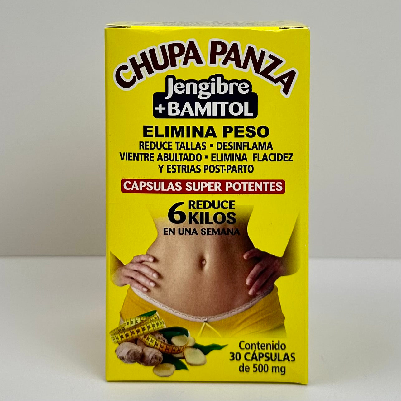 Chupa Panza Jengibre+Bamitol Súper Potentes Cont. 30 Cápsulas