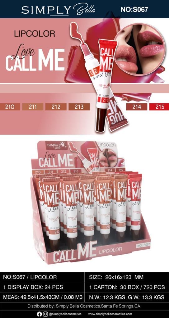 S067 Simply Bella Call Me Love Matte+Ink Liquid Lipstick Display