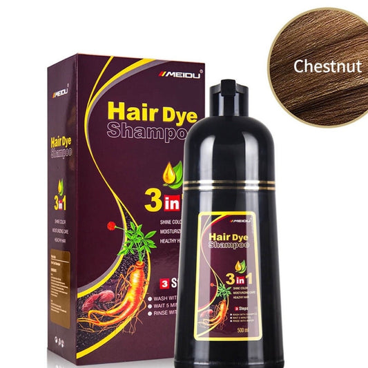 MEIDU Hair Dye Shampoo 3-in-1 Color Shampoo for Men & Women Cont. 500ml - Chestnut Brown