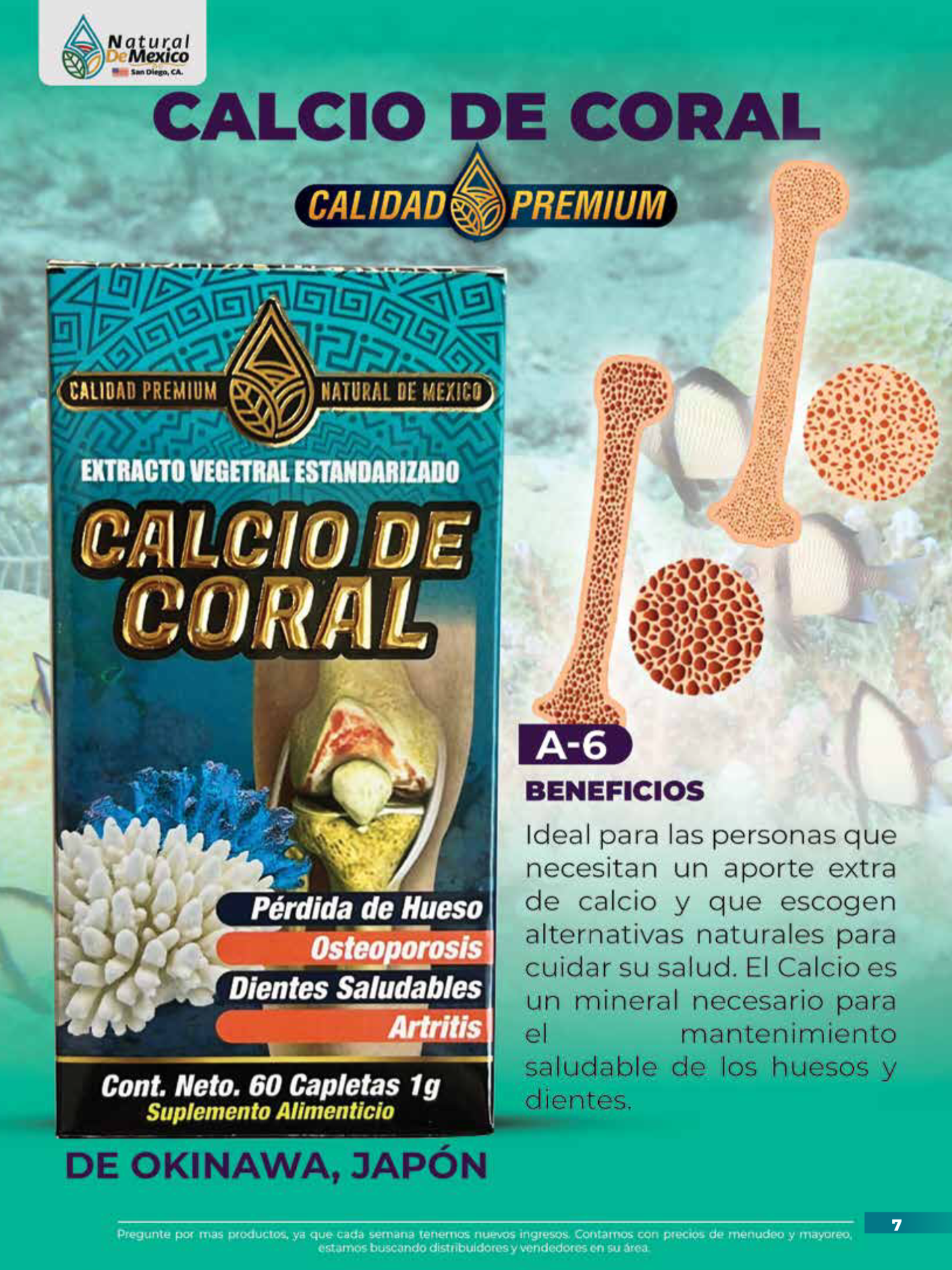 A-6 Calcio de Coral Cont. 60 Capletas