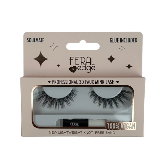 Soulmate 12pc Set - Feral Edge 3D Faux Mink Lashes with Lash Glue