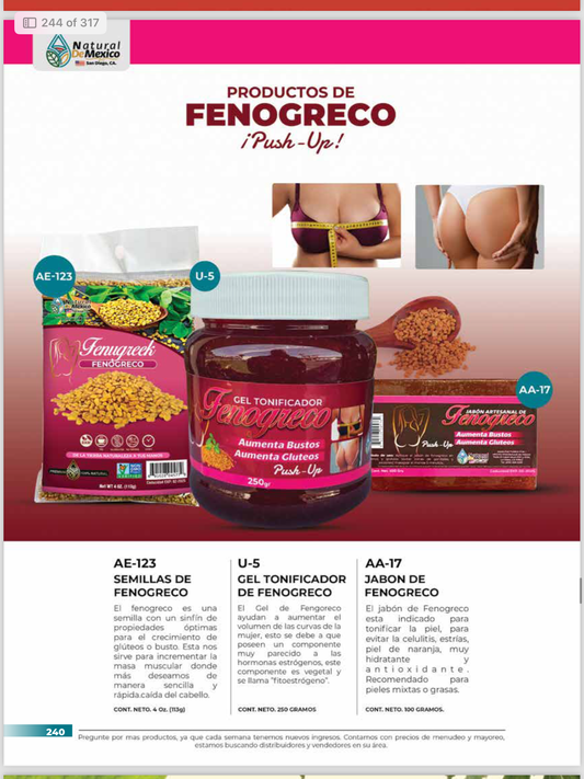 Productos de Fenogreco Natural de Mexico