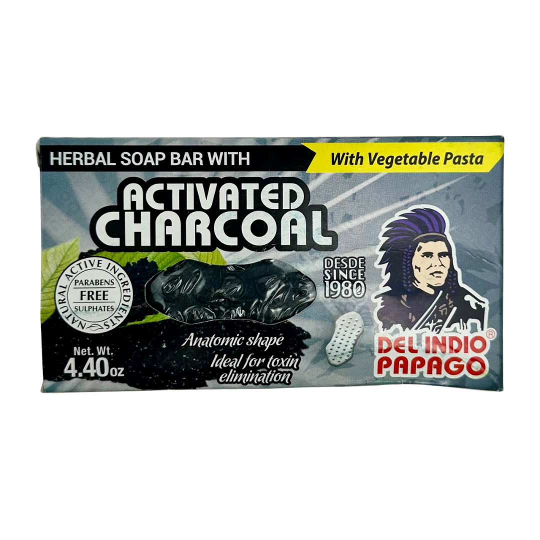 Del Indio Papago Jabón Herbal con Carbón Activado Para Eliminar Toxinas 125g