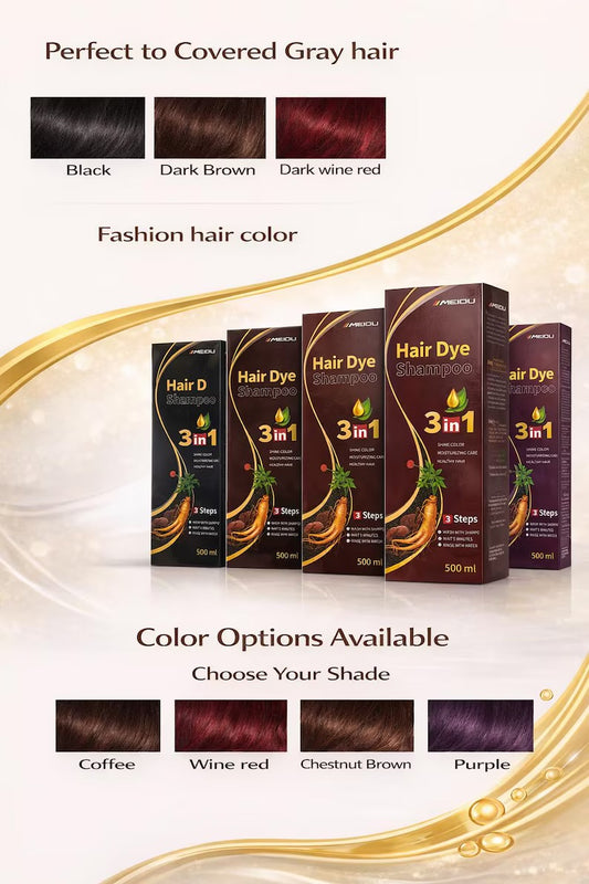 MEIDU Hair Dye Shampoo 3-in-1 Color Shampoo for Men & Women Cont. 500ml - Dark Brown