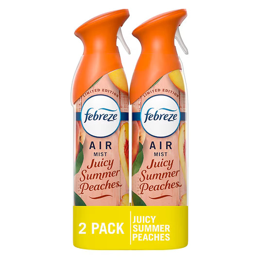 Febreze Air Mist Air Freshener Spray, Juicy Summer Peaches Scent (2PACK)