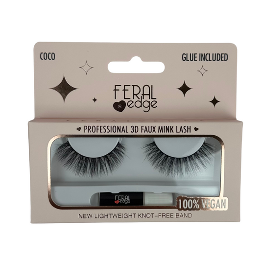 Coco 12pc Set - Feral Edge 3D Faux Mink Lashes with Lash Glue