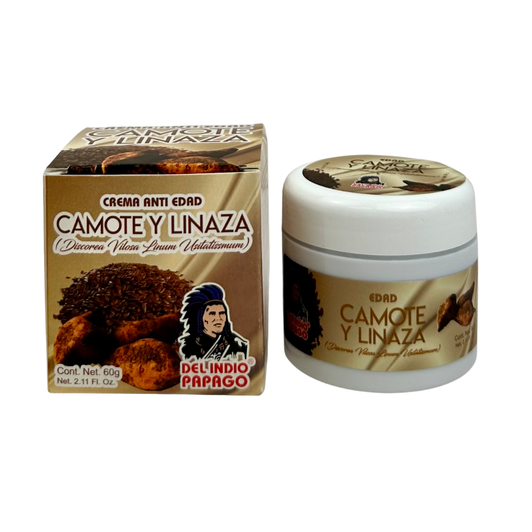 Del Indio Papago Crema Anti Edad de Camote y Linaza 60g