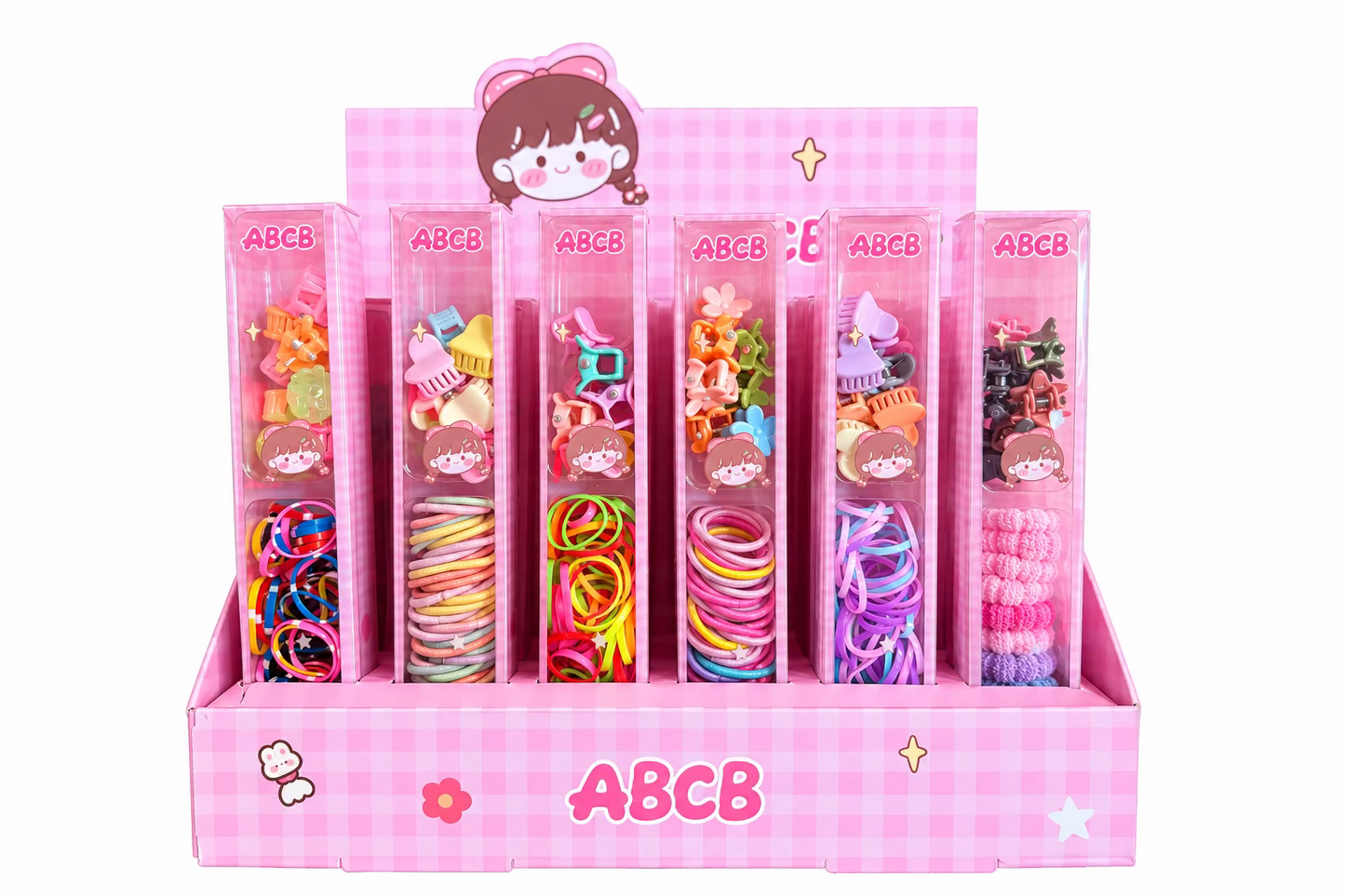 WY-618 Set de Accesorios para el Cabello Niñas ABCB – Kit Infantil con Pinzas y Elásticos (24PCS)