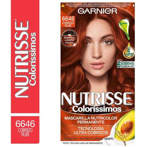 Tinte Nutrisse Coloríssimos"  6646 Cobrizo Rubí"