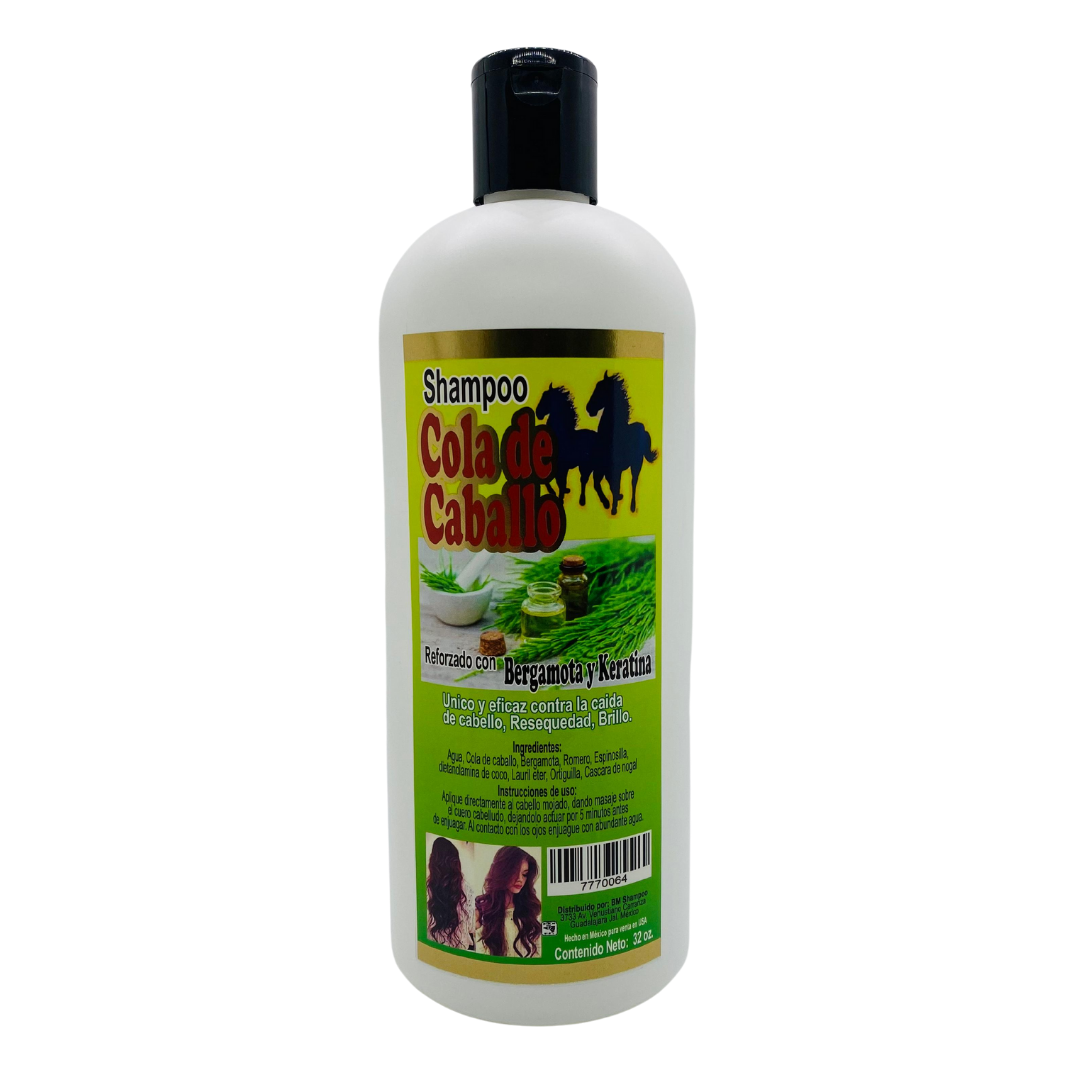 Cola de Caballo Shampoo Reforzado con Bergamota y Keratin 32OZ