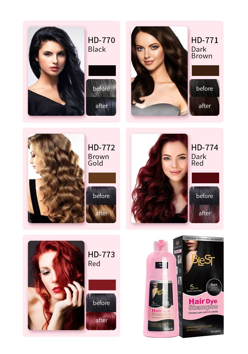 HD-771 BLeST Dark Brown Hair Dye Shampoo 500ml