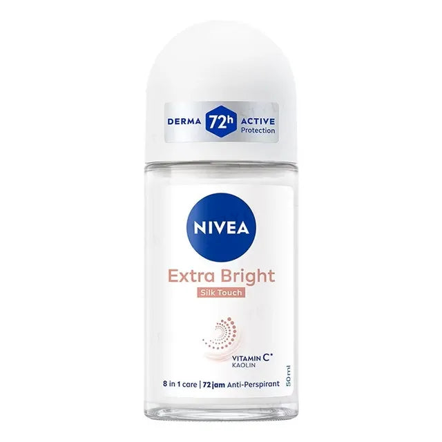 Nivea Antiperspirant Deodorant Roll On -Extra Bright Silk Touch- 50Ml