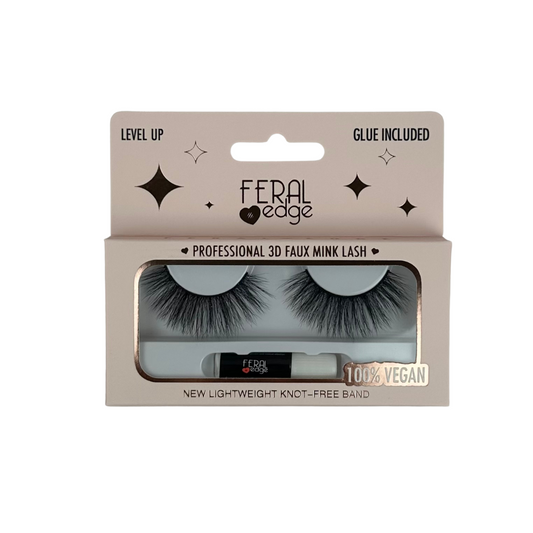 Level Up 12pc Set - Feral Edge 3D Mink Lashes with Lash Glue